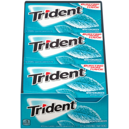 Trident Sugar Free Wintergreen Gum 14 Pieces, PK144 -  01161